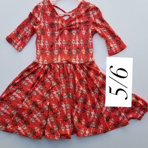 NWT Dot Dot Smile Christmas Tree Red Twirl Dress 5
